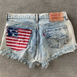 Levi Jean Shorts (vintage American flag)